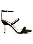 Rosalind Embellished-Heel Satin Sandals | Saks Fifth Avenue