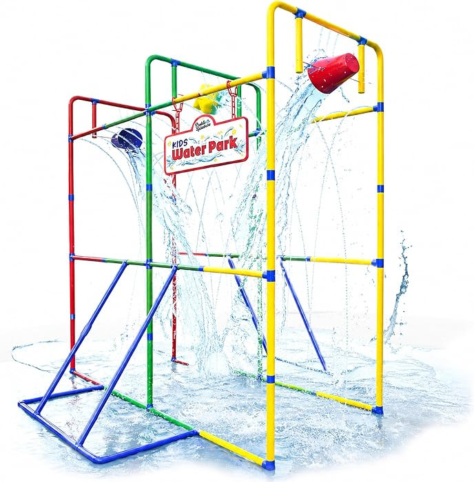 Backyard Waterpark with Splash Wheel, Dump Buckets for Kids Outdoor Water Play | Amazon (US)
