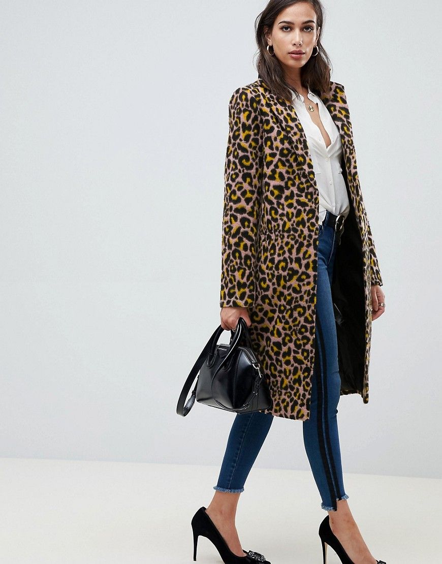 ASOS DESIGN leopard coat - Multi | ASOS US