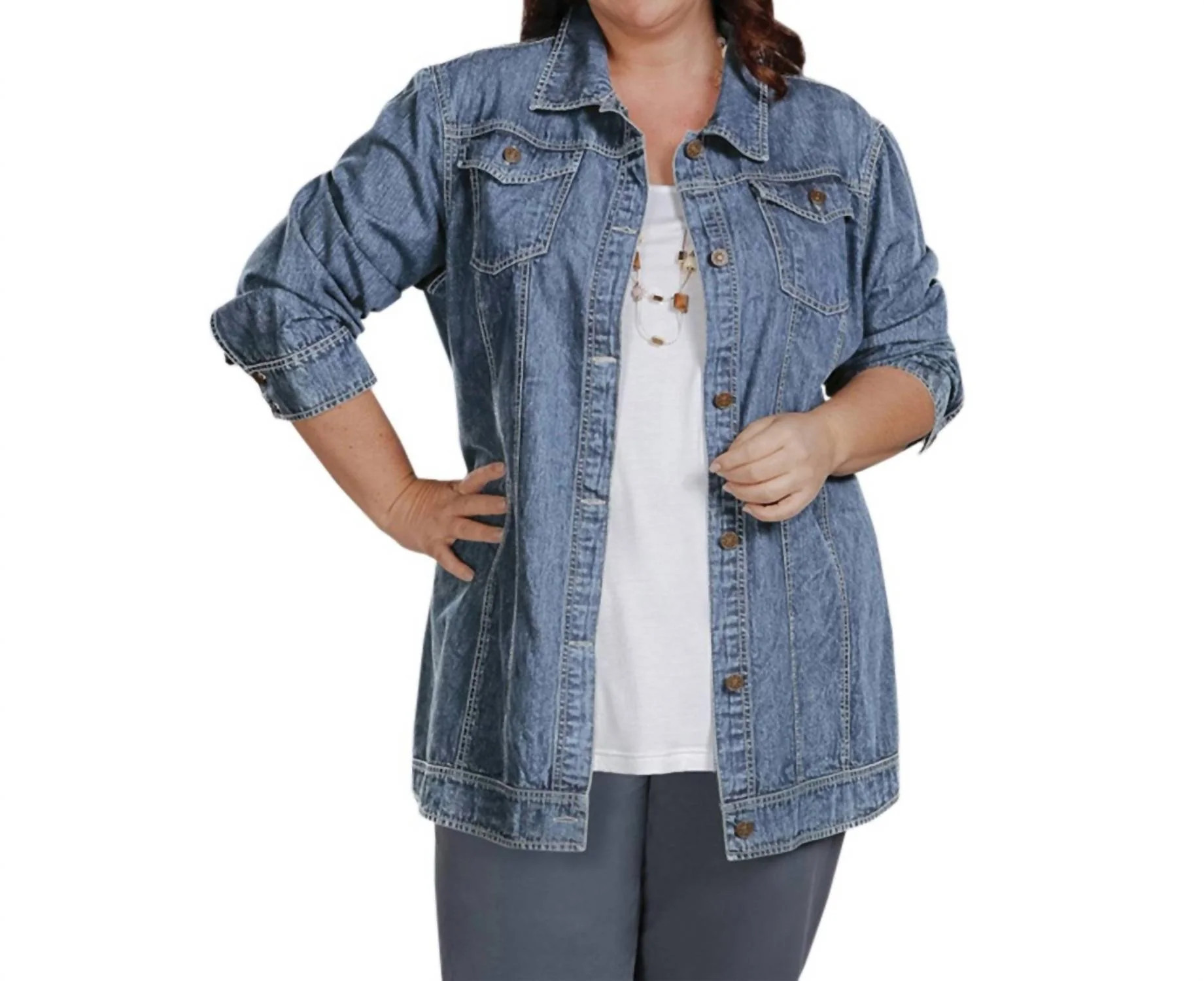 Rydel Denim Jacket - Plus Size In Indigo Denim | Shop Simon