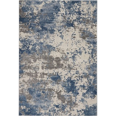 Nourison Rustic Textures Modern Brushstrokes Indoor Area Rug Grey/Blue 3'11" x 5'11" | Target