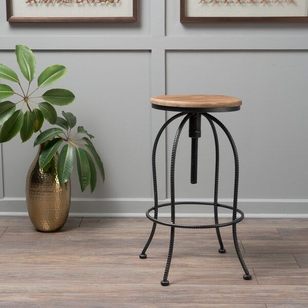 Aleena 28-inch Adjustable Metal Barstool by Christopher Knight Home | Bed Bath & Beyond