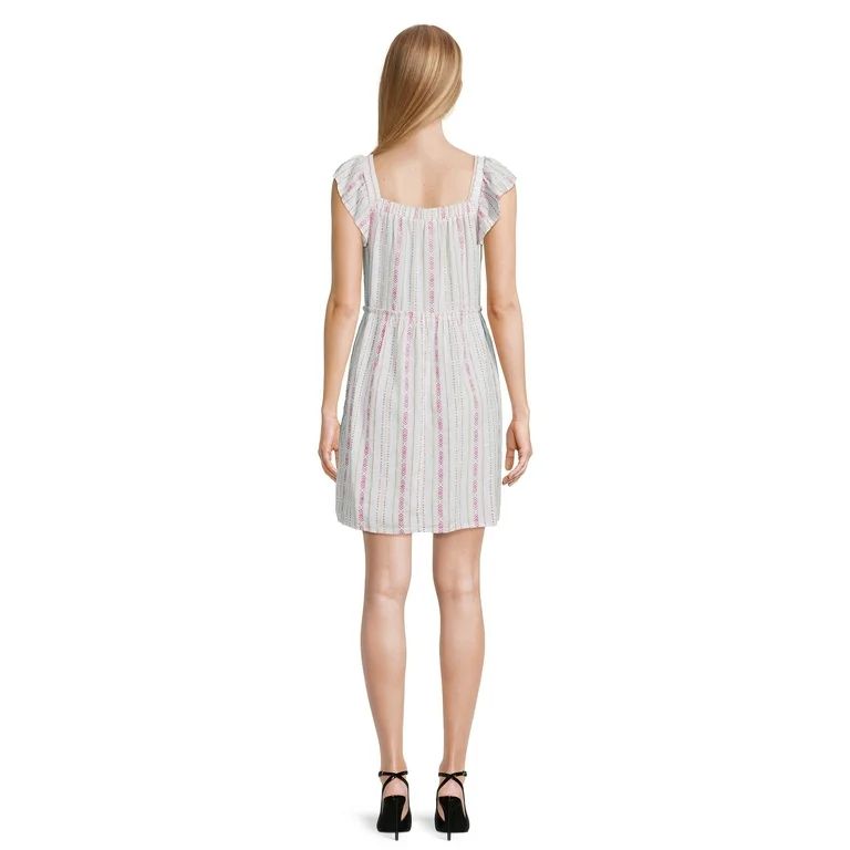 Time and Tru Women's Square Neck Mini Dress, Sizes XS-XXXL - Walmart.com | Walmart (US)