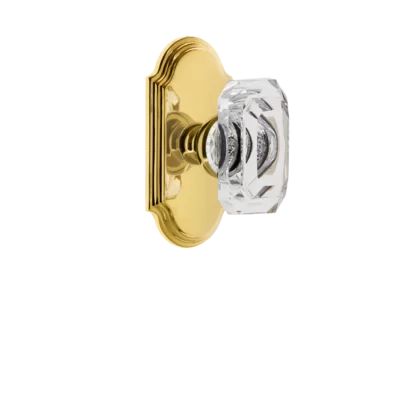 Crystal Baguette Privacy Door Knob with Arc Plate Grandeur Finish: Lifetime Brass, Backset: 2.38 | Wayfair North America
