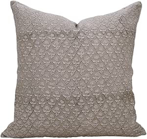 Fabritual Handmade Block Print Pure Linen 12"X20" Throw Pillow Case Cushion Cover for Sofa, Couch... | Amazon (CA)