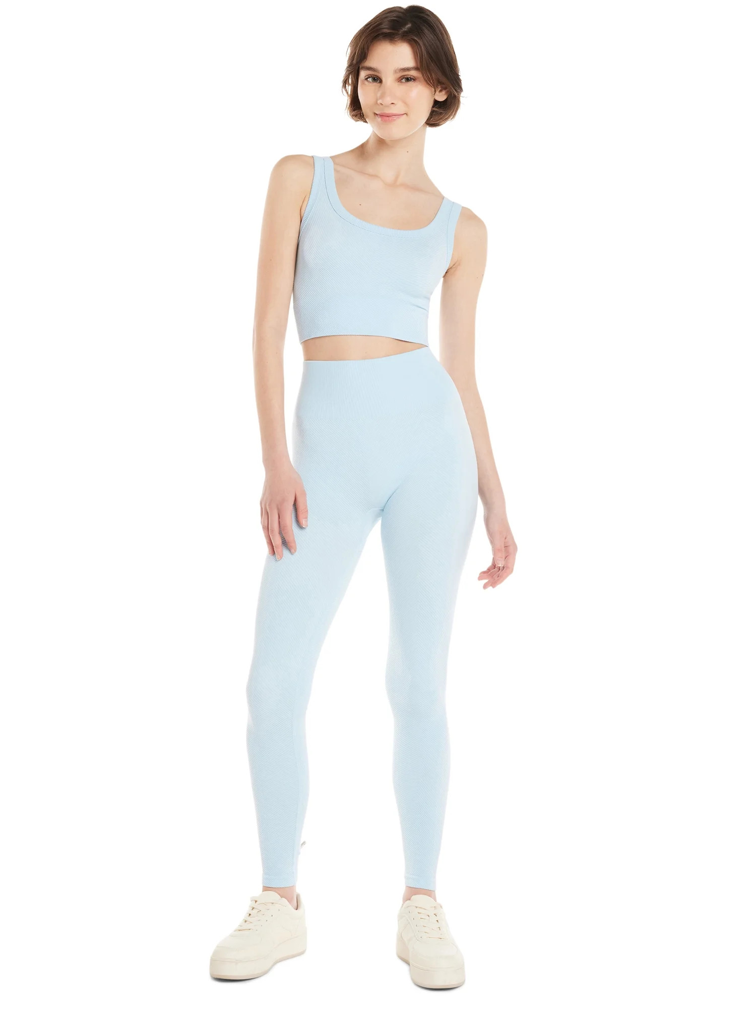 No Boundaries Juniors’ Seamless Cropped Tank and Leggings Set, 2-Piece, Sizes S-XL | Walmart (US)