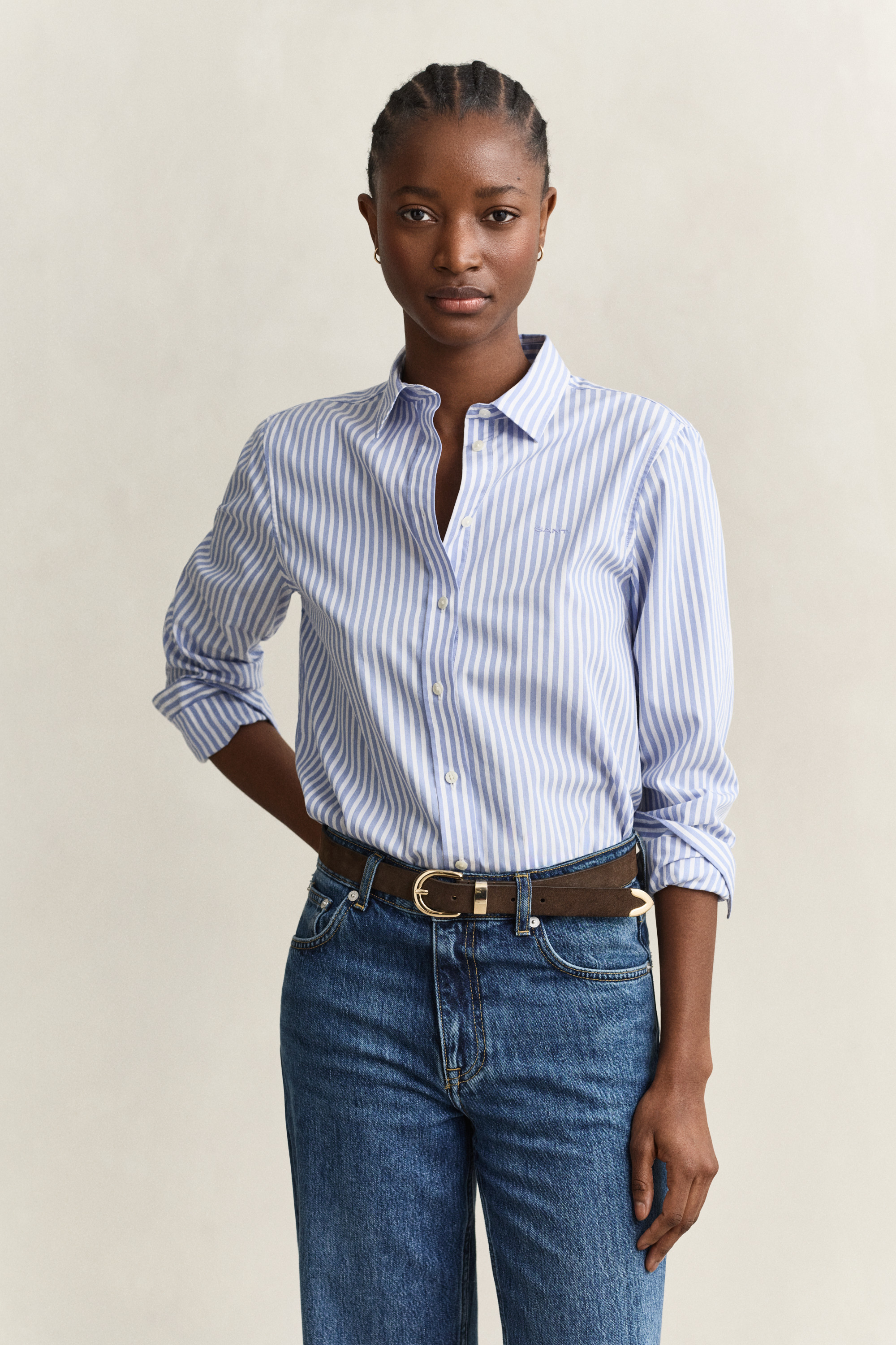 Classic Regular Striped Poplin Shirt | Gant