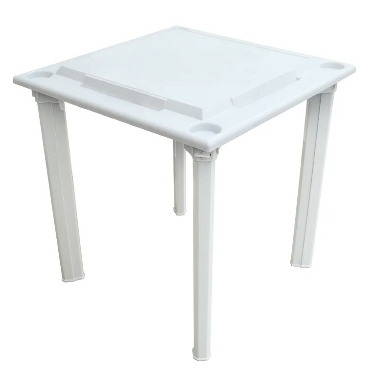 Bene Casa 4-Player Game Table with Built-In Racks and Drink Holders, White | Walmart (US)