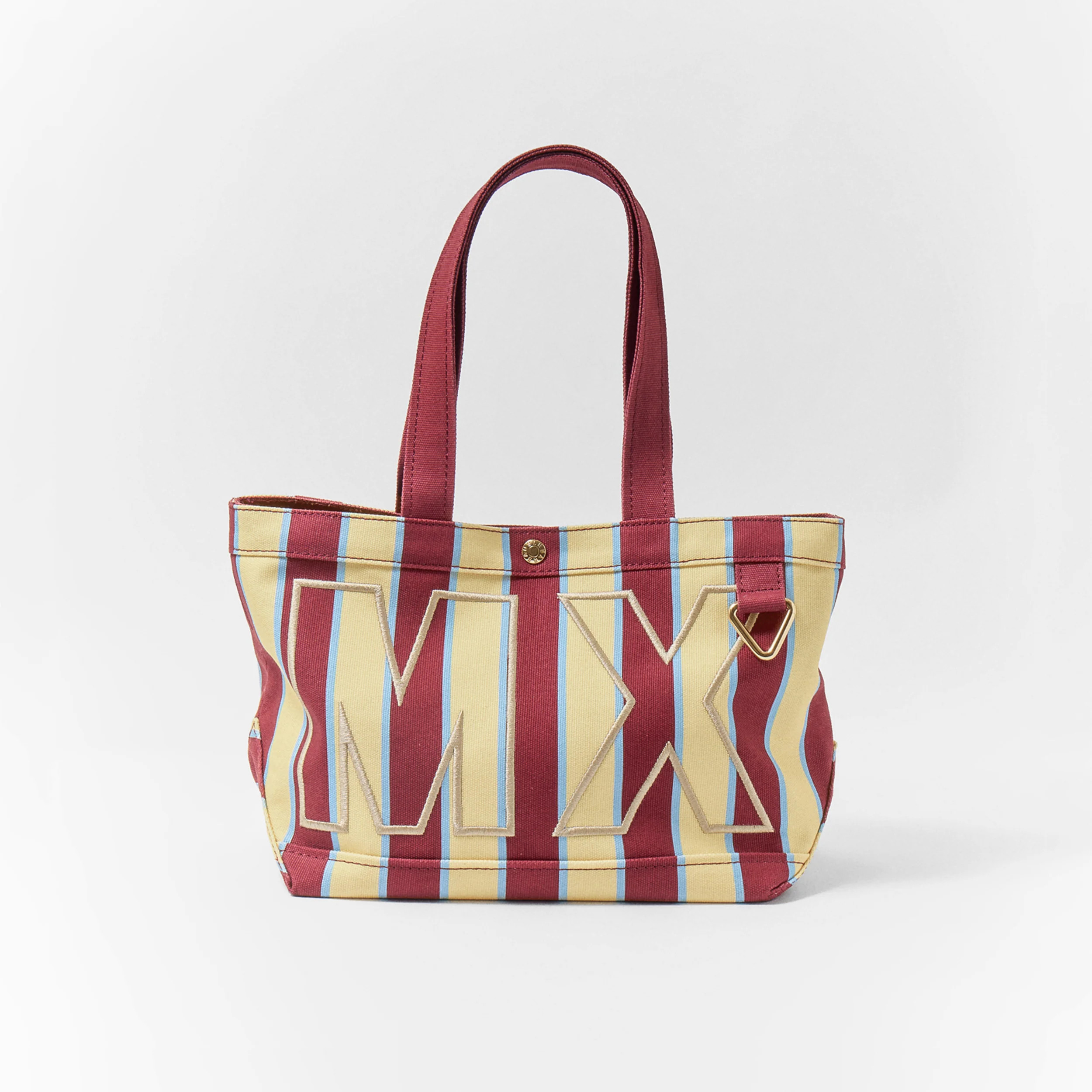 Striped Custom Alpha Tote - Merlot | BaubleBar