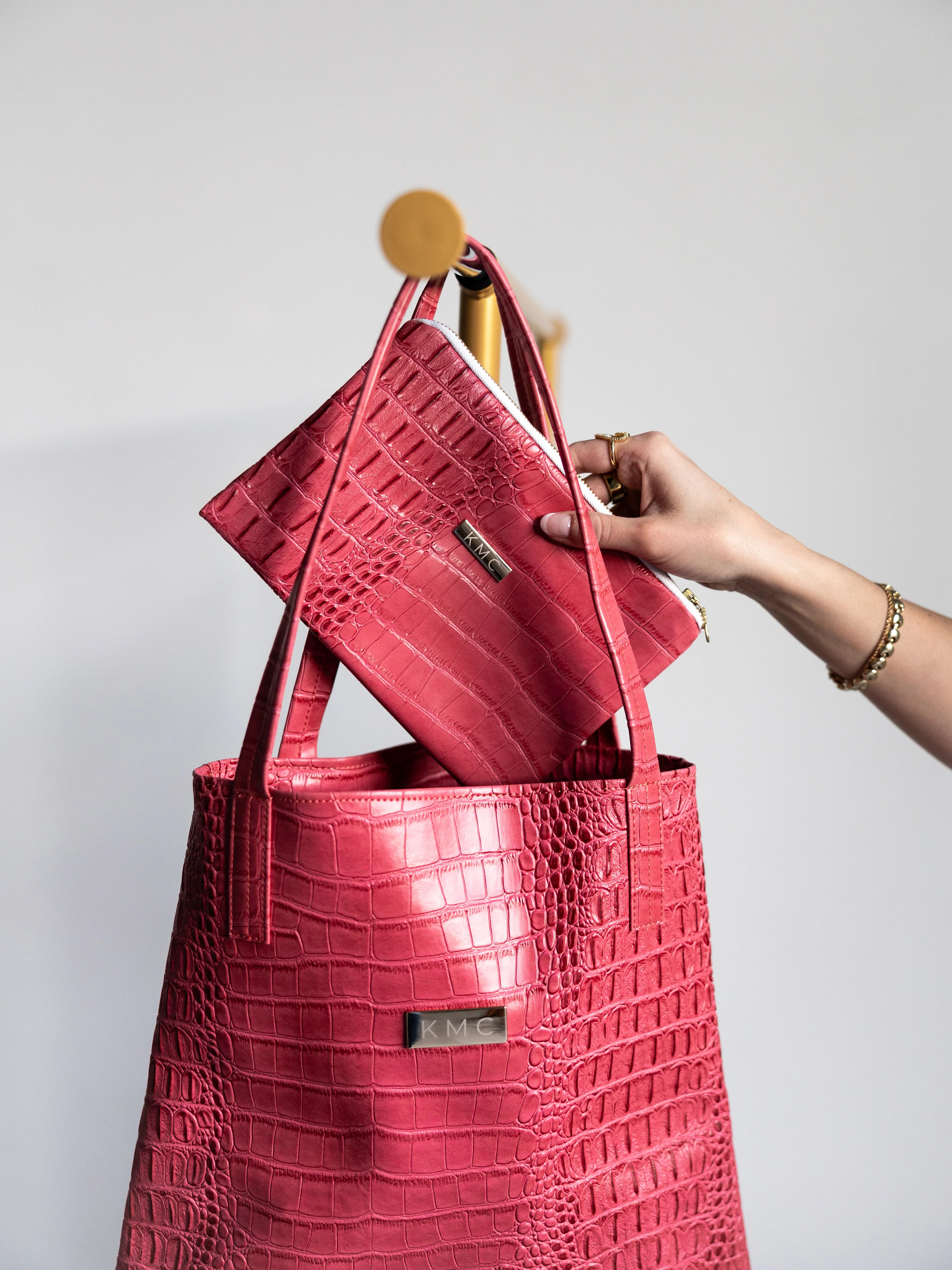The North-South Tote Bag Poppy 'Big Crocodile' | KMC Handbags