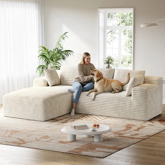 Patbrela 106" Sectional Sofa for Living Room, L-Shaped Modular Sectional Couch with Deep Seat, Co... | Walmart (US)