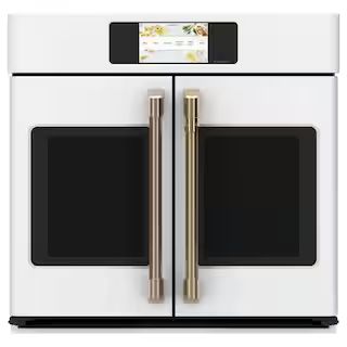 Cafe 30 in. Smart Single Electric French-Door Wall Oven with Convection Self-Cleaning in Matte Wh... | The Home Depot
