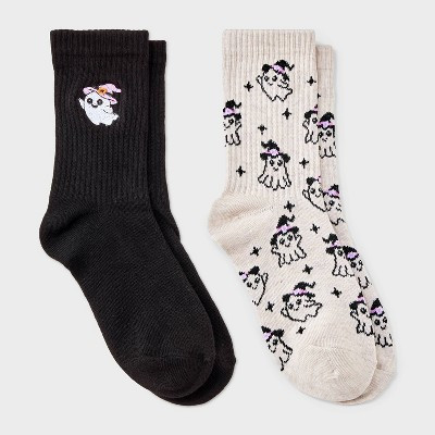 Girls' 2pk Halloween Ghost Socks - Cat & Jack™ S | Target