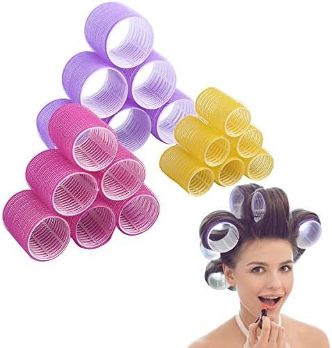 Jumbo Size Hair Roller sets, Self Grip, Salon Hair Dressing Curlers, Hair Curlers, 3 size 18 packs ( | Amazon (US)