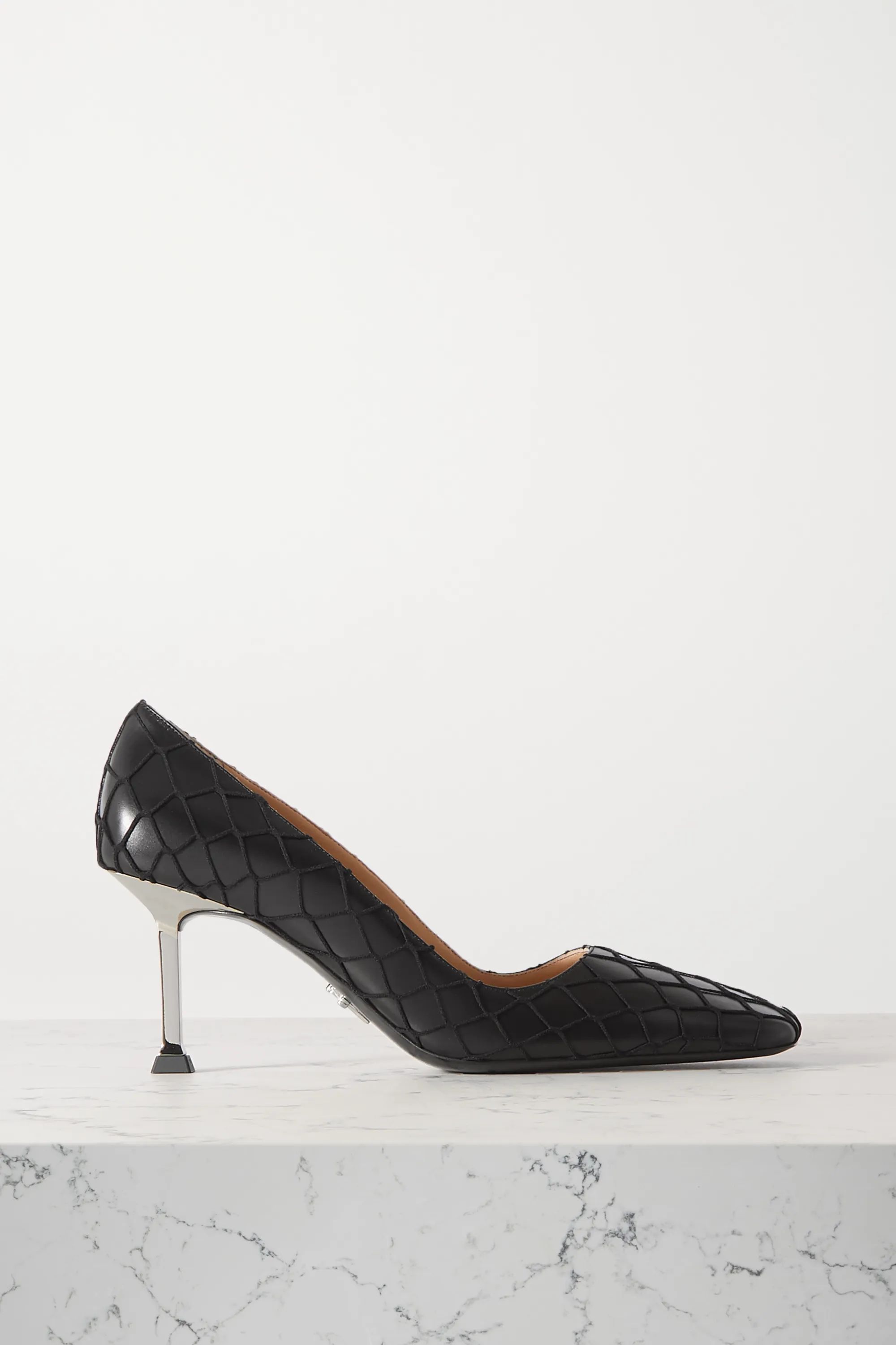 Black Leather and fishnet pumps | Paciotti | NET-A-PORTER | NET-A-PORTER (US)