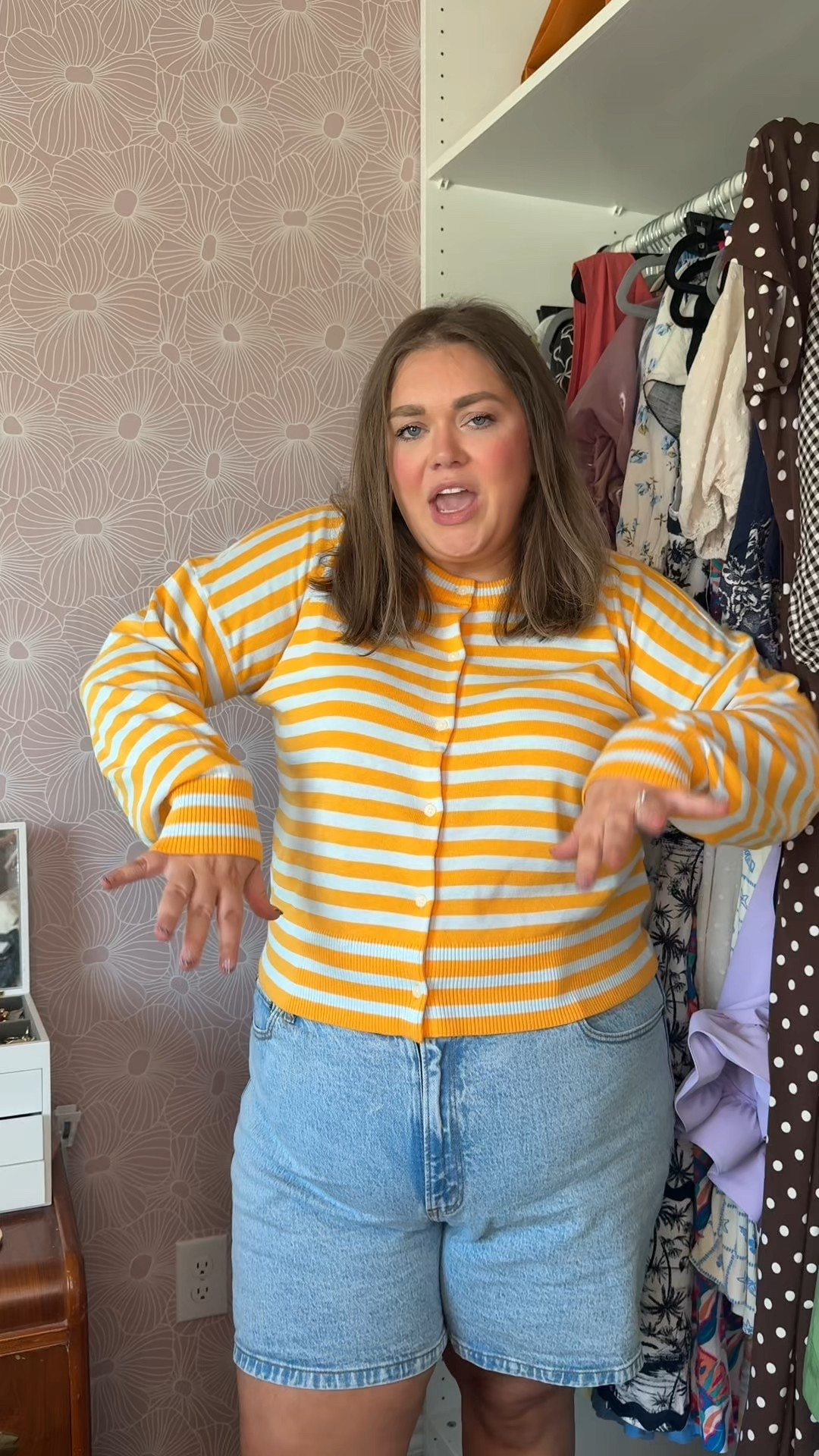 Lands end striped cardigan so cute for fall layering I’m wearing the xl as a size 18! #mylandsend #landsendpartner @landsend 

#LTKPlusSize #LTKFindsUnder100