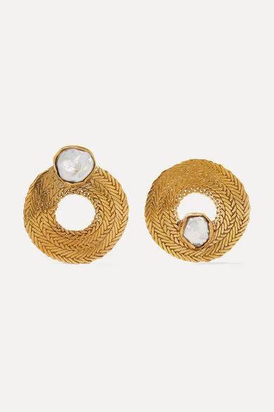 STVDIO - Colette Gold-tone Pearl Earrings | NET-A-PORTER (US)