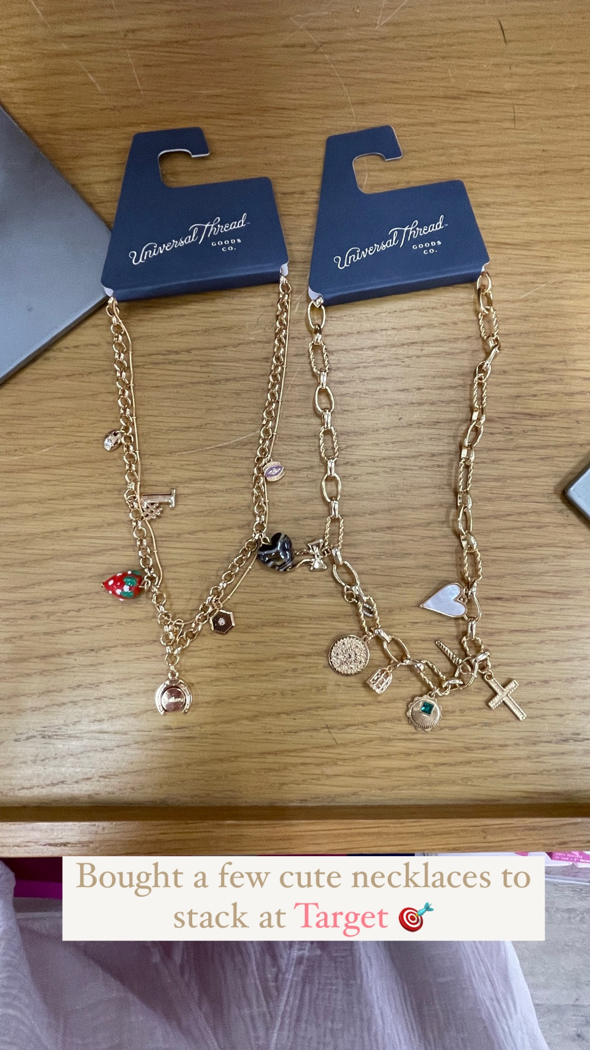 Tons of cute charm necklaces at Target + some cute clearance finds that look cute stacked 🎀💕