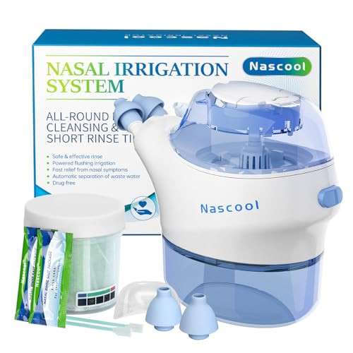 Nascool Nasal Irrigation System 50 Salt Packets Included, Nasal Irrigator for Sinus Relief & Nasal Care, Sinus Rinse Machine & Nose Cleaner | Amazon (US)