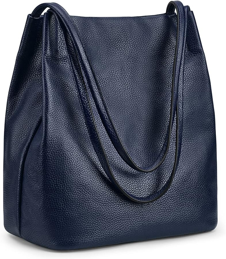 Kattee Women Genuine Leather Handbags Totes Shoulder Bag Purses | Amazon (US)