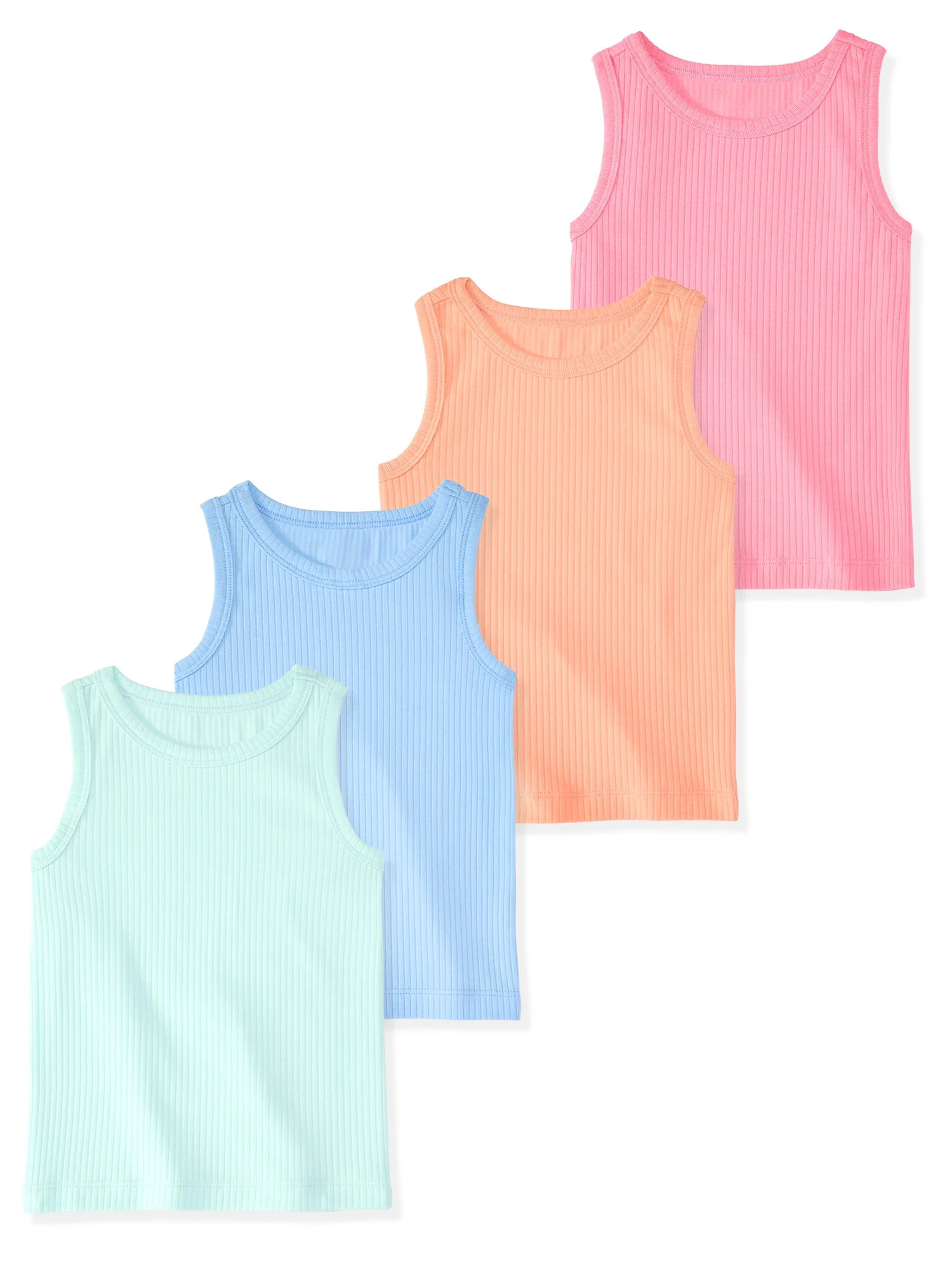 Garanimals Baby & Toddler Girl Cotton Solid Tank Tops, 4-Pack, 18M–6T | Walmart (US)