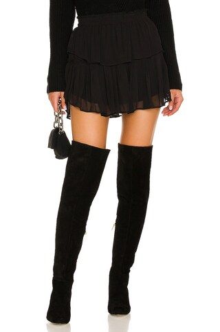 LoveShackFancy Ruffle Mini Skirt in Black from Revolve.com | Revolve Clothing (Global)