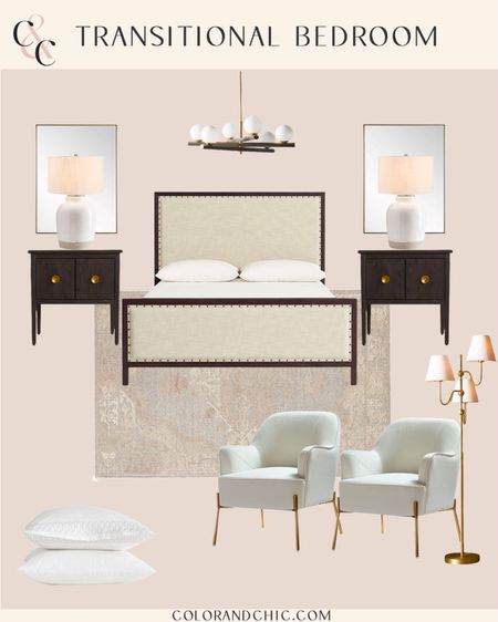 Transitional Bedroom Inspiration! Love the mix of ivory, cream and black in this bedroom design. Including Arhaus, Pottery Barn, Crate & Barrel and Wayfair!

#LTKhome #LTKstyletip