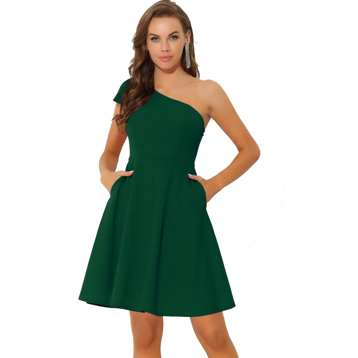 INSPIRE CHIC Women's Party Elegant Flared Bow One Shoulder Evening Cocktail Dresses | Target