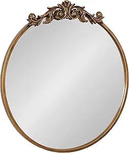 Kate and Laurel Arendahl Ornate Glam Round Mirror, 24 Inch Diameter, Gold, Dramatic Baroque Style... | Amazon (US)