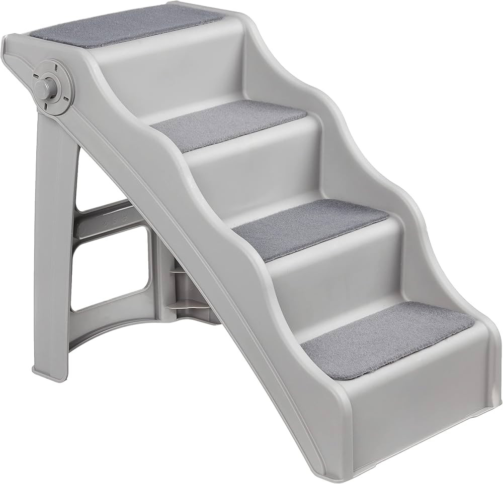 Amazon Basics Foldable Non-Slip Steps for Dogs and Cats, Grey, 23.90" x 16.10" x 19.76" | Amazon (US)