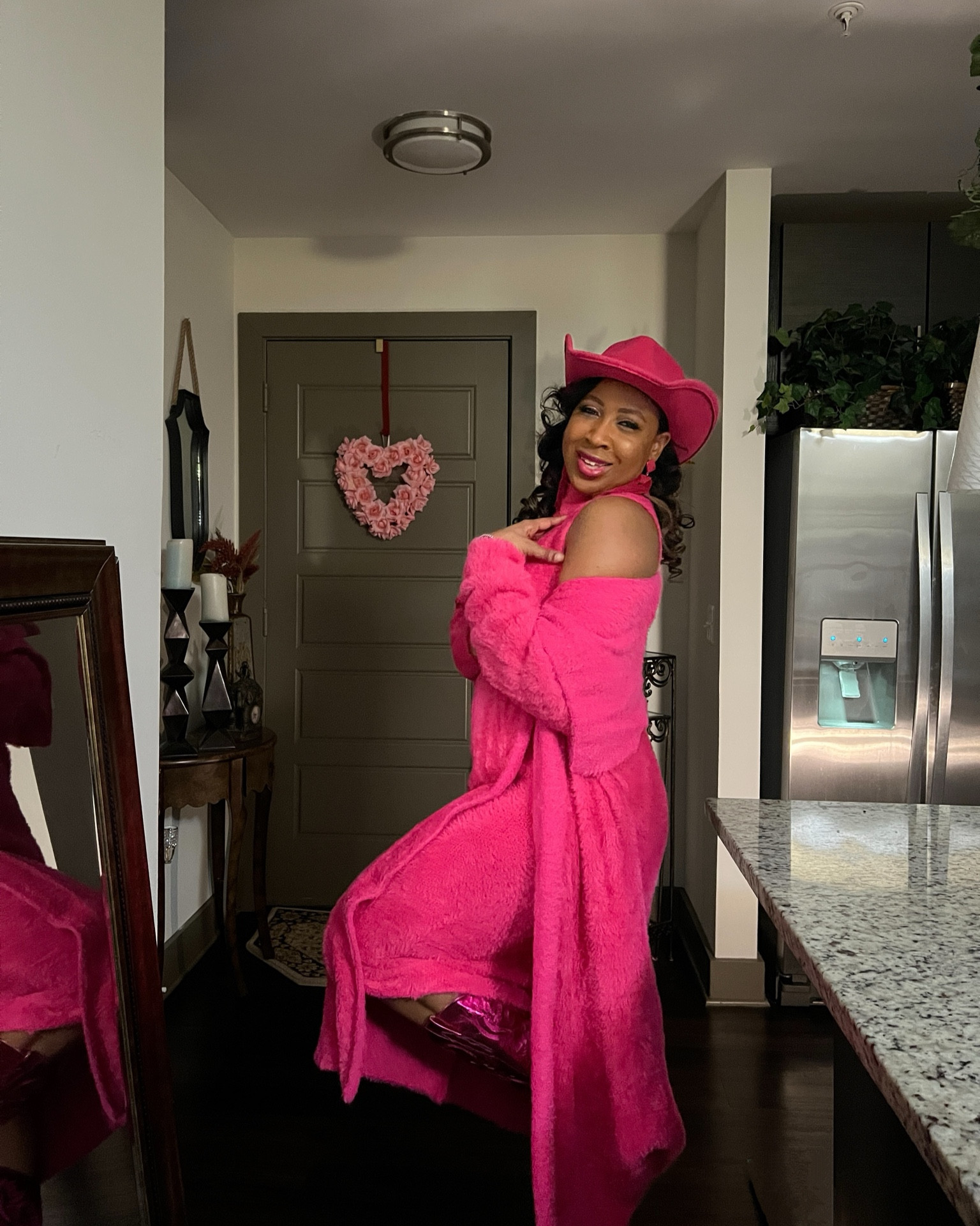 When you're feeling cozy and cute in head-to-toe pink. 💞💗
#sweaterweather #fashiongoals #prettyinpink #ootd 

#LTKU #LTKOver40 #LTKStyleTip