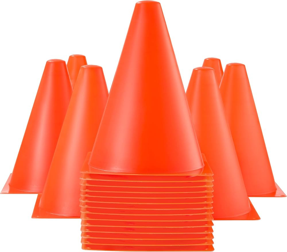 Dazzling Toys Mini Traffic Cones - 7" Mini Cones, Sports Safety Cones for Soccer Cones and Basket... | Amazon (US)