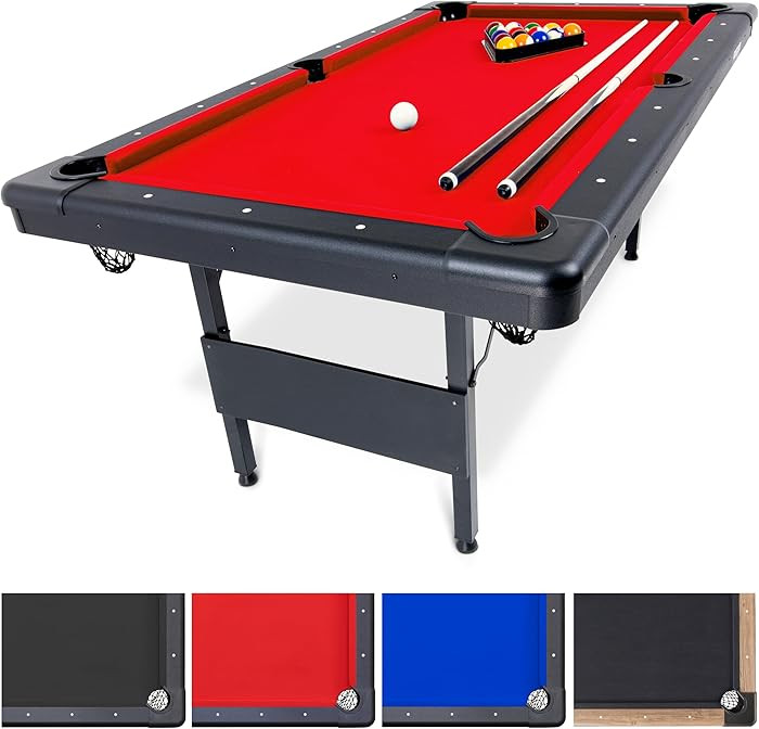 GoSports 6, 7, or 8 ft Billiards Tables - No Assembly, Choose Your Color - Portable Pool Table In... | Amazon (US)