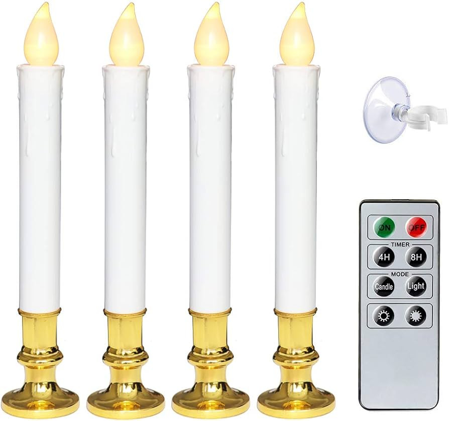 Wondise White Flameless Window Candles with Remote and Timer, Battery Operated Flameless Flickeri... | Amazon (US)