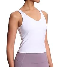 THE GYM PEOPLE Women's Longline Sports Bra Wirefree Padded Workout Yoga Tank Top | Amazon (US)