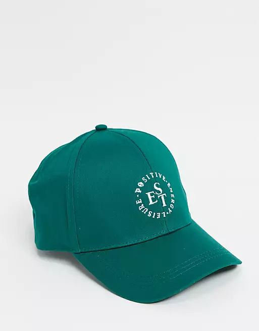 ASOS DESIGN baseball cap with logo in dark green | ASOS (Global)