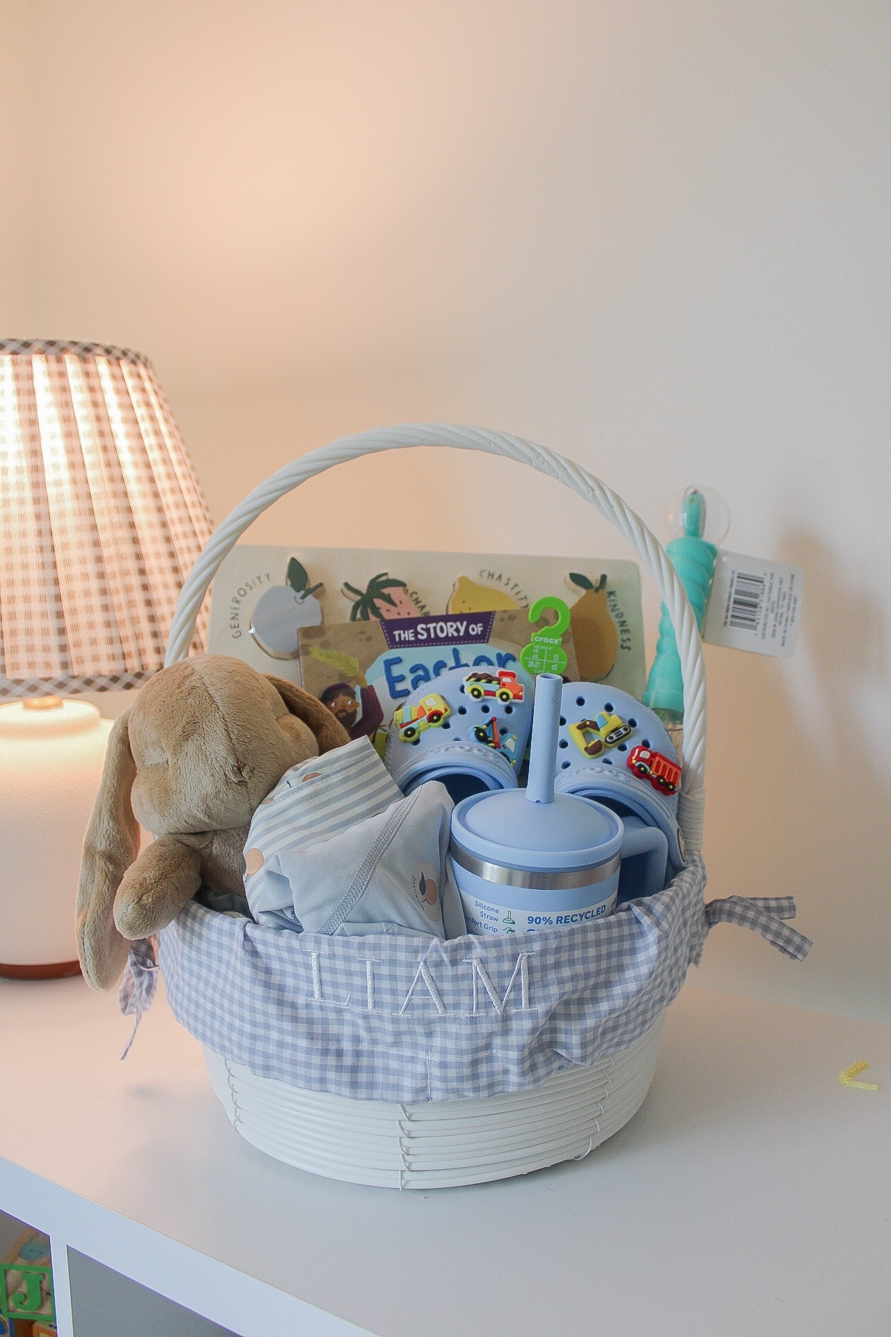 I can’t believe this will be Liam’s second Easter! 🐇 I have loved picking out things for his basket. I want Christ to be the center of Easter every year so I made sure to add a book about this holiday and a fruit of the spirit puzzle. I also like adding things that he needs (crocs, swimsuit and sippy cup)! 

Puzzle is from local shop (Queen Bee in Fountain Inn)
Bunny Bob is from Maileg 


#LTKBaby #LTKGiftGuide #LTKSeasonal