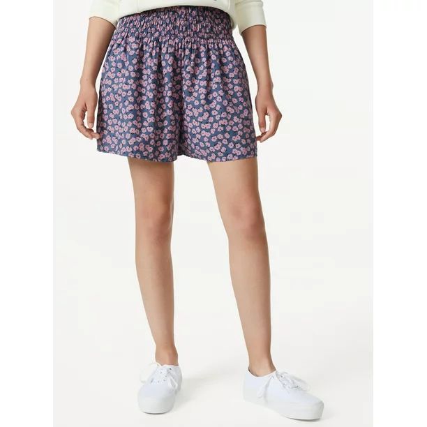 Free Assembly Girls Smocked Waist Skort, Sizes 4-18 - Walmart.com | Walmart (US)