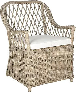 Safavieh Home Collection Maluku Soft Grey Arm Chair | Amazon (US)