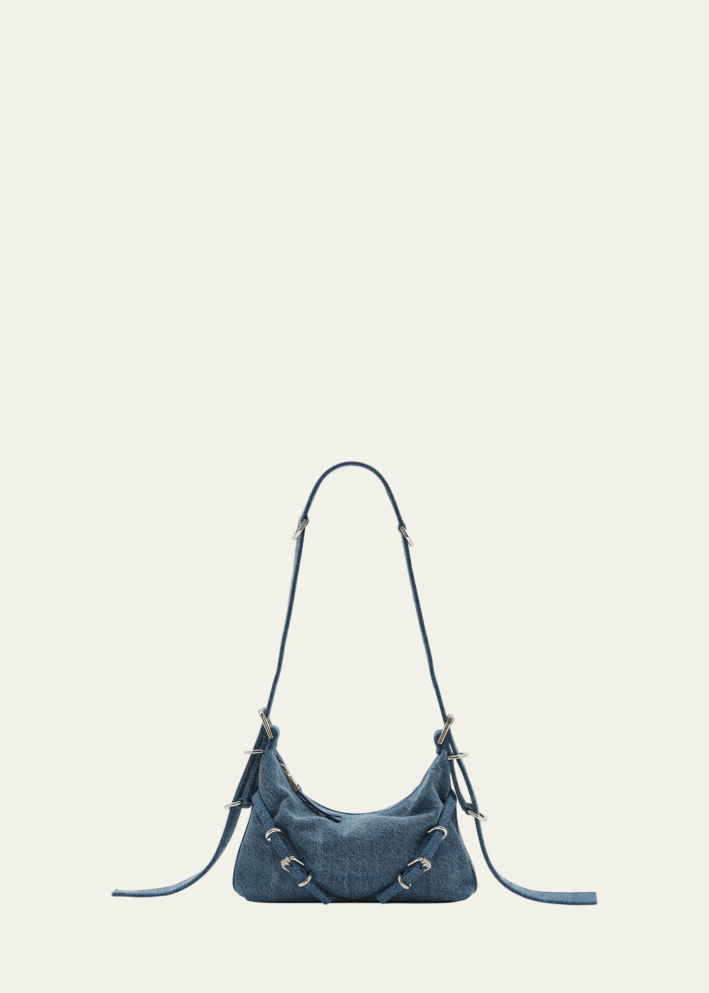 Givenchy Mini Voyou Shoulder Bag in Washed Denim | Bergdorf Goodman