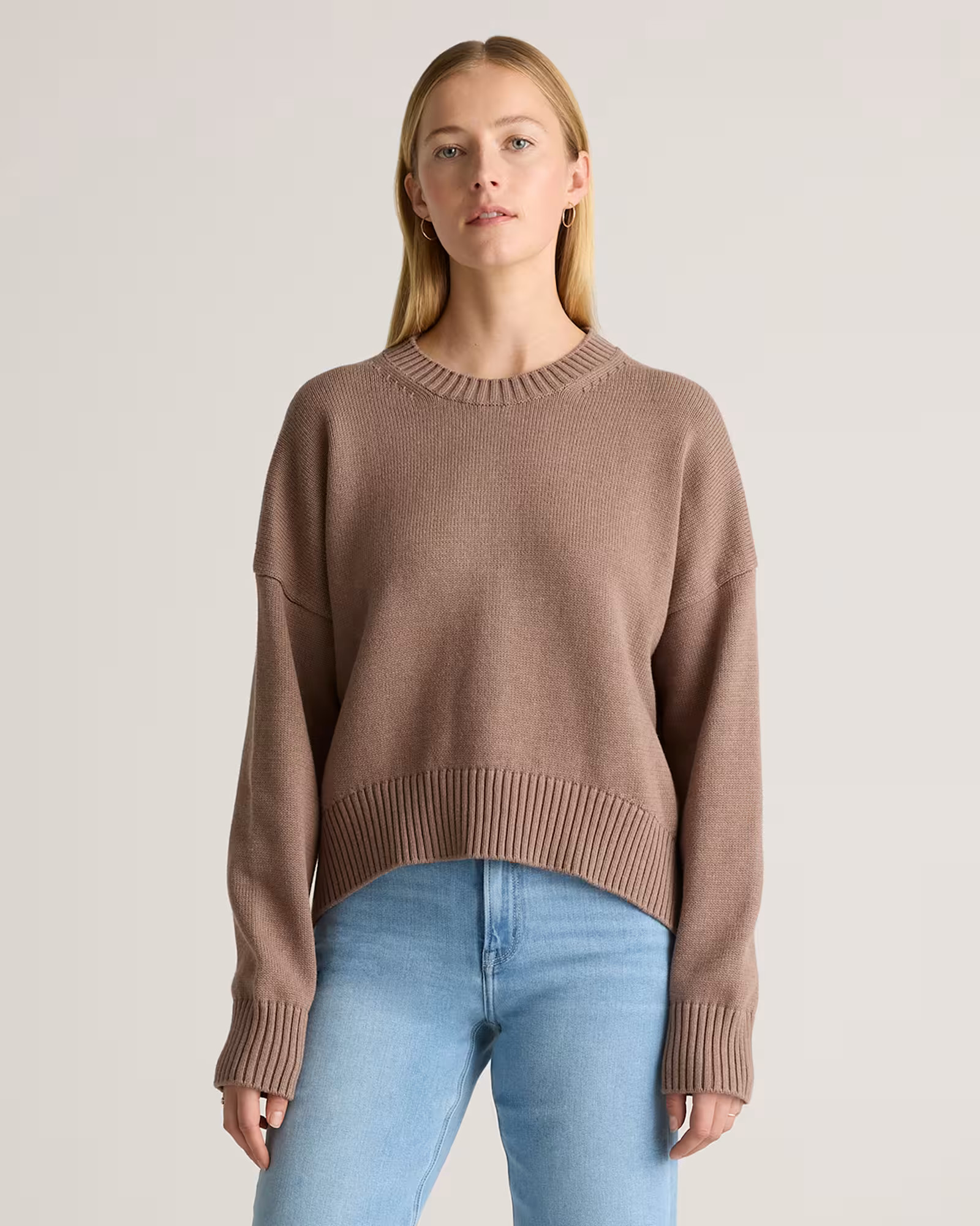 100% Organic Cotton Boyfriend Crew Sweater | Quince