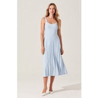 ASTR the Label | Aylin Pleated Midi Sweater Dress in Blue | Size L | ASTR The Label (US)