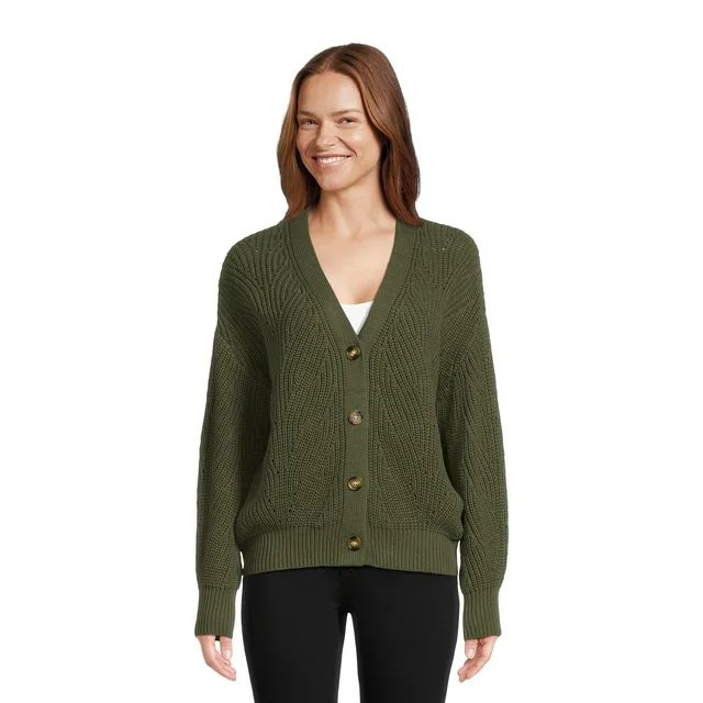 Time and Tru Women's Boyfriend Cardigan - Walmart.com | Walmart (US)