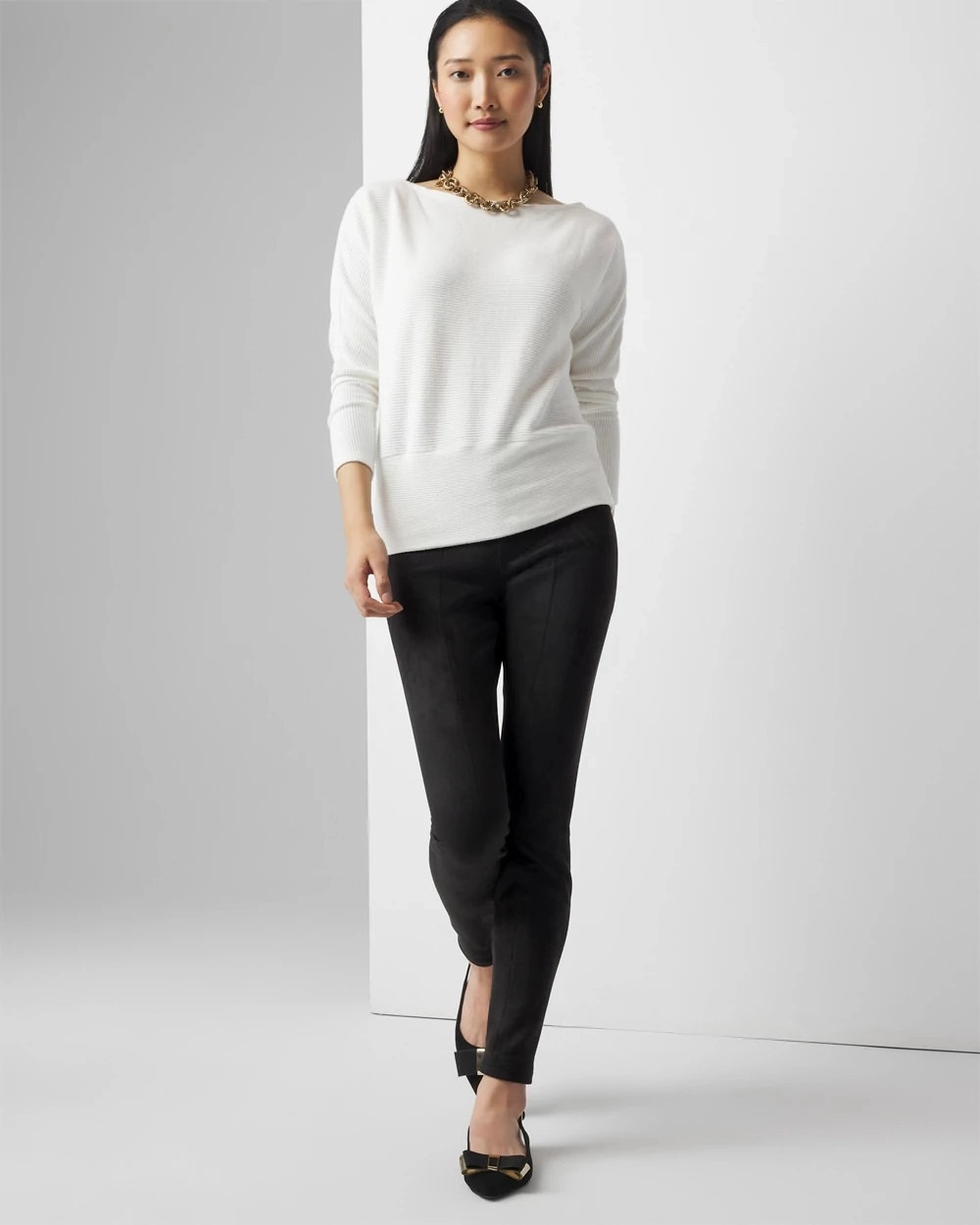 Women's Faux Suede Leggings in Black size Medium | White House Black Market | White House Black Market