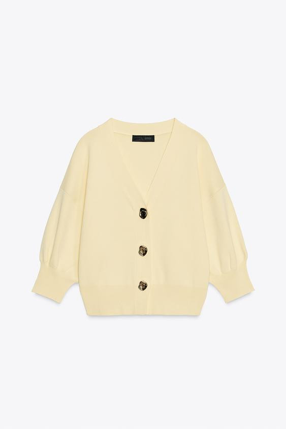 FRENCH SLEEVE KNIT CARDIGAN | Zara US