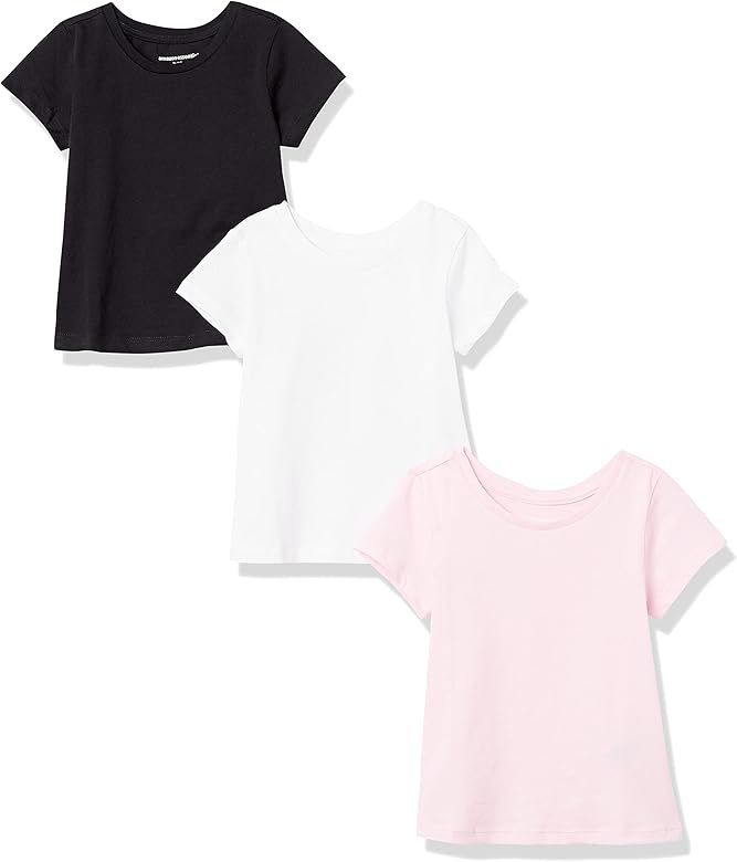 Amazon Essentials Girls and Toddlers' Short-Sleeve T-Shirt Tops (Previously Spotted Zebra), Multipac | Amazon (US)