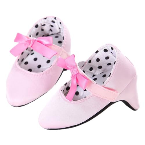 Nsywmzy Infant Baby Girls Princess Shoes with High Heels Bowknot Soft Sole Crib Shoes Sneaker Newborn Girl Photography Props (Pink, 6-9 Months) | Amazon (US)