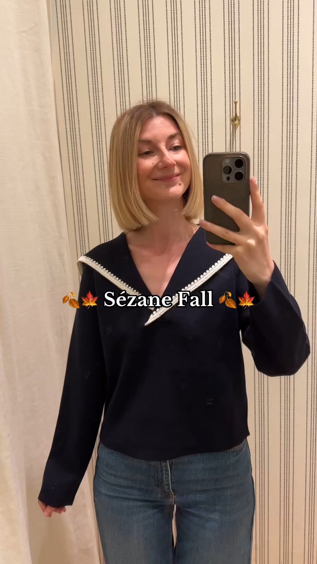 Sezane Fall Fashion Outfit Inspiration. Chic, elegant and timeless outfit ideas. How to dress for Fall like a French girl. Sailor sweater, leather jacket, trench coat, cape jacket, chunky sweater 

#LTKStyleTip #LTKSeasonal