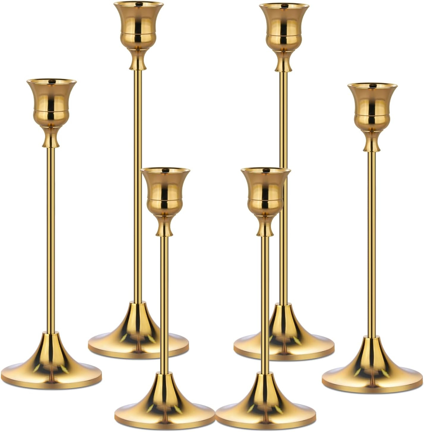 Metal Candle Holders for Candlesticks Taper Candlestick Holders Set Vintage Decorative Centerpiec... | Amazon (US)
