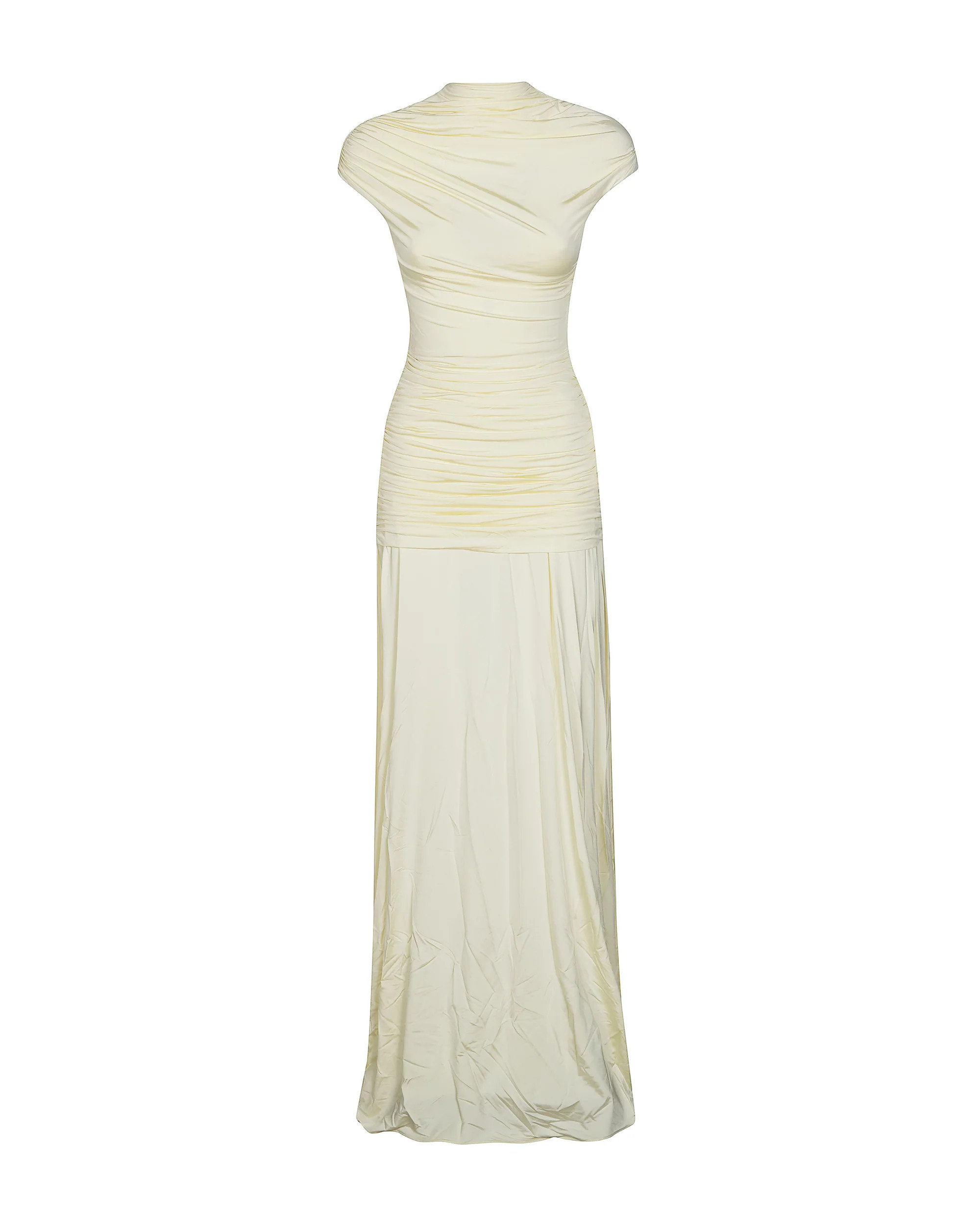 Draped Jersey Yellow Dress | Shop Simon
